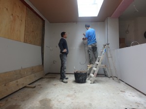 Ready for Aluminium sliding doors & plasterboarding in Putney SW15
